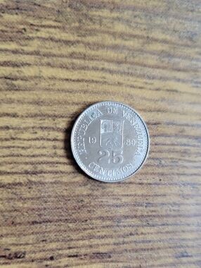 1989 25 Centimos Coin - Venezuela